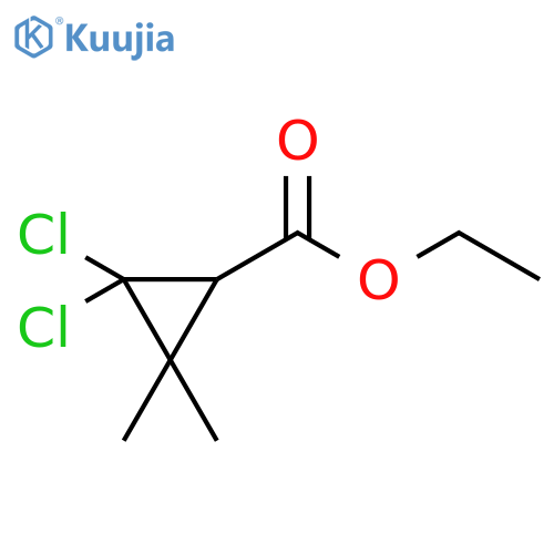 CYCLOPROPANECARBOXYLIC ACID, 2,2-DICHLORO-3,3-DIMETHYL-, ETHYL ESTER structure