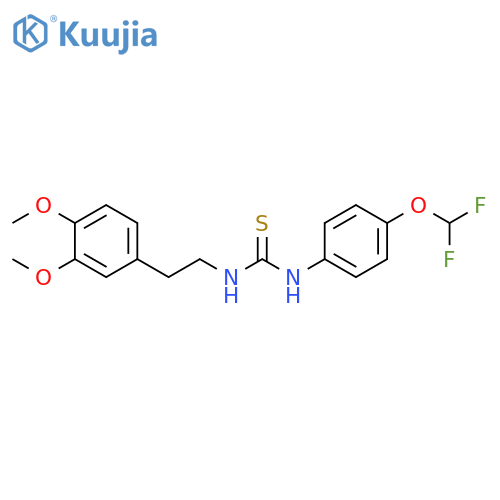 1-4-(difluoromethoxy)phenyl-3-2-(3,4-dimethoxyphenyl)ethylthiourea structure