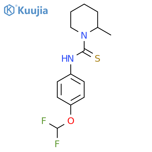 N-[4-(difluoromethoxy)phenyl]-2-methylpiperidine-1-carbothioamide structure