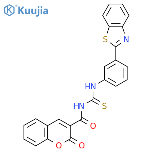 1-3-(1,3-benzothiazol-2-yl)phenyl-3-(2-oxo-2H-chromene-3-carbonyl)thiourea structure