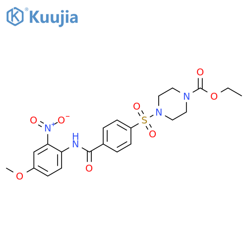 ethyl 4-{4-(4-methoxy-2-nitrophenyl)carbamoylbenzenesulfonyl}piperazine-1-carboxylate structure