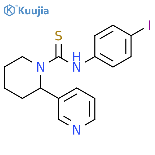 N-(4-iodophenyl)-2-(pyridin-3-yl)piperidine-1-carbothioamide structure
