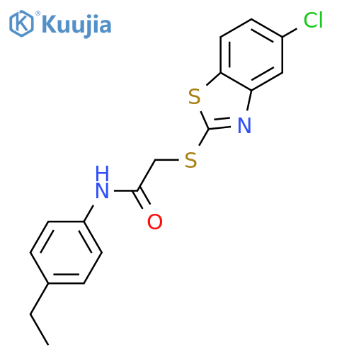 2-[(5-chloro-1,3-benzothiazol-2-yl)sulfanyl]-N-(4-ethylphenyl)acetamide structure