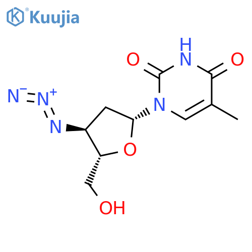 1-[(2R,4S,5S)-4-azido-5-(hydroxymethyl)oxolan-2-yl]-5-methyl-pyrimidine-2,4-dione structure