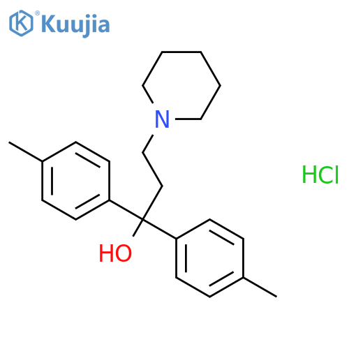 1,1-bis(4-methylphenyl)-3-(piperidin-1-yl)propan-1-ol hydrochloride (1:1) structure