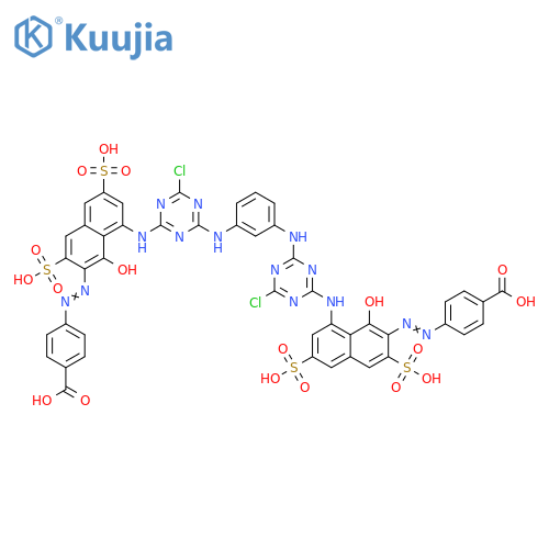 Benzoic acid,4,4'-[1,3-phenylenebis[imino(6-chloro-1,3,5-triazine-4,2-diyl)imino(8-hydroxy-3,6-disulfo-1,7-naphthalenediyl)azo]]bis-(9CI) structure