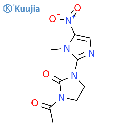 1-acetyl-3-(1-methyl-5-nitro-1H-imidazol-2-yl)imidazolidin-2-one structure