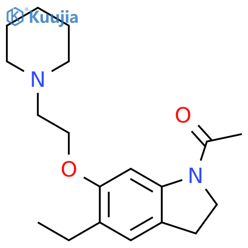 1H-Indole, 1-acetyl-5-ethyl-2,3-dihydro-6-[2-(1-piperidinyl)ethoxy]- structure