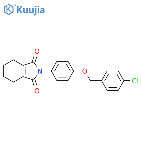 1H-Isoindole-1,3(2H)-dione, 2-(4-((4-chlorophenyl)methoxy)phenyl)-4,5,6,7-tetrahydro- structure