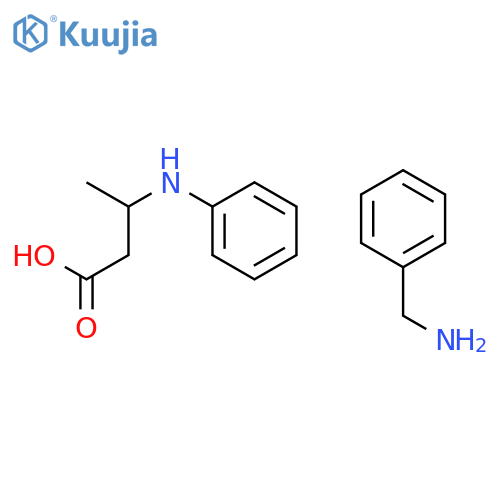 BUTANOIC ACID, 3-(PHENYLAMINO)-, COMPD. WITH BENZENEMETHANAMINE(1:1) structure