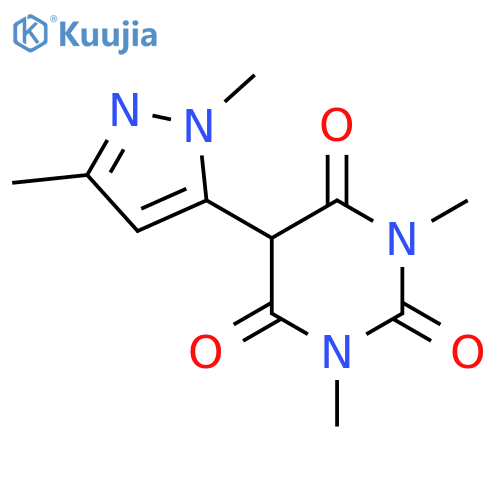 5-(1,3-dimethyl-1H-pyrazol-5-yl)-6-hydroxy-1,3-dimethyl-1,2,3,4-tetrahydropyrimidine-2,4-dione structure