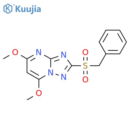 5,7-dimethoxy-2-phenylmethanesulfonyl-[1,2,4]triazolo[1,5-a]pyrimidine structure