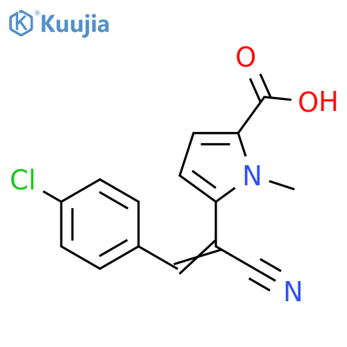 5-[(1Z)-2-(4-chlorophenyl)-1-cyanoeth-1-en-1-yl]-1-methyl-1H-pyrrole-2-carboxylic acid structure