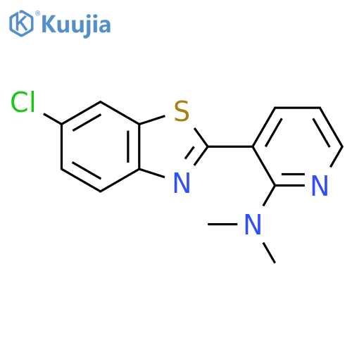3-(6-chloro-1,3-benzothiazol-2-yl)-N,N-dimethylpyridin-2-amine structure