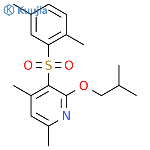 3-(2,5-Dimethylbenzenesulfonyl)-4,6-dimethyl-2-(2-methylpropoxy)pyridine structure
