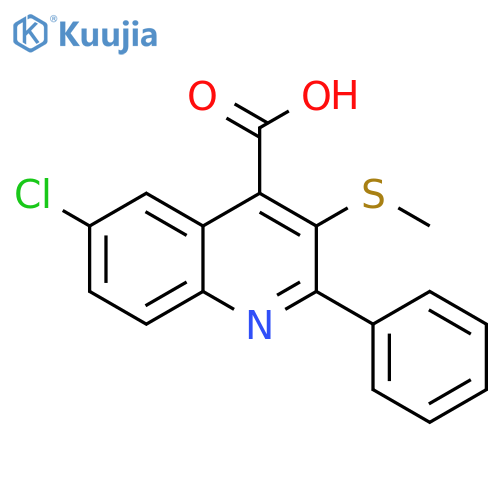 6-chloro-3-(methylsulfanyl)-2-phenylquinoline-4-carboxylic acid structure