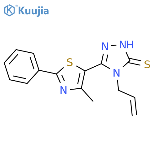 4-Allyl-5-(4-methyl-2-phenyl-1,3-thiazol-5-yl)-4H-1,2,4-triazol-3-ylhydrosulfide structure