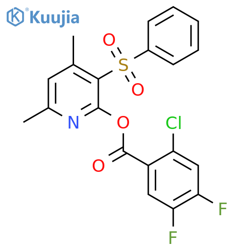 3-(benzenesulfonyl)-4,6-dimethylpyridin-2-yl 2-chloro-4,5-difluorobenzoate structure
