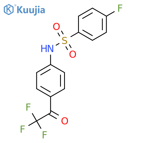 4-fluoro-N-[4-(2,2,2-trifluoroacetyl)phenyl]benzenesulfonamide structure