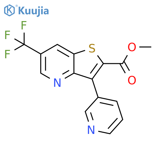 methyl 3-(pyridin-3-yl)-6-(trifluoromethyl)thieno[3,2-b]pyridine-2-carboxylate structure