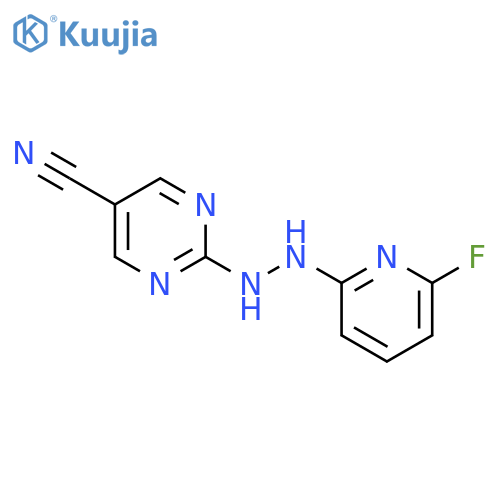 2-[2-(6-Fluoro-2-pyridinyl)hydrazino]-5-pyrimidinecarbonitrile structure