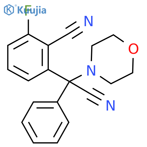 2-Cyano(morpholino)phenylmethyl-6-fluorobenzenecarbonitrile structure