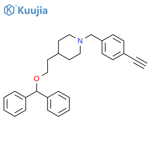 Piperidine, 4-[2-(diphenylmethoxy)ethyl]-1-[(4-ethynylphenyl)methyl]- structure