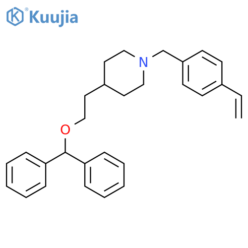 PIPERIDINE, 4-[2-(DIPHENYLMETHOXY)ETHYL]-1-[(4-ETHENYLPHENYL)METHYL]- structure