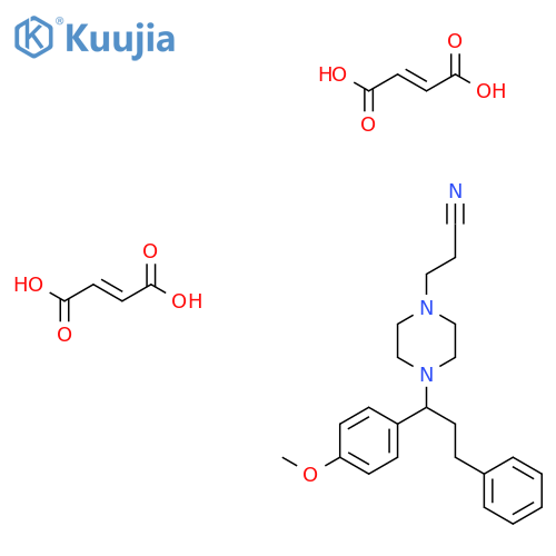 4-(1-(4-Methoxyphenyl)-3-phenylpropyl)-1-piperazinepropanenitrile dimaleate structure