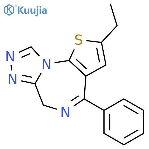 6H-Thieno[3,2-f][1,2,4]triazolo[4,3-a][1,4]diazepine, 2-ethyl-4-phenyl- structure
