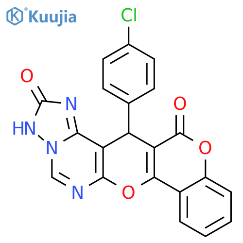 13H,14H-[1]BENZOPYRANO[3',4':5,6]PYRANO[3,2-E][1,2,4]TRIAZOLO[1,5-C]PYRIMIDINE-2,13(3H)-DIONE, 14-(4-CHLOROPHENYL)- structure