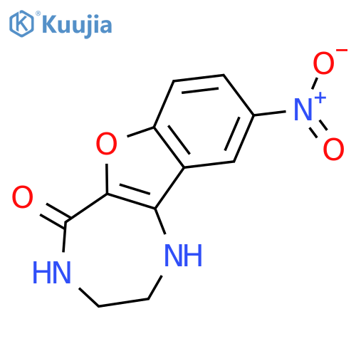 5H-BENZOFURO[3,2-E]-1,4-DIAZEPIN-5-ONE, 1,2,3,4-TETRAHYDRO-9-NITRO- structure