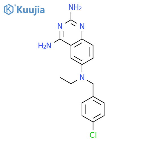 2,4,6-QUINAZOLINETRIAMINE, N6-[(4-CHLOROPHENYL)METHYL]-N6-ETHYL- structure