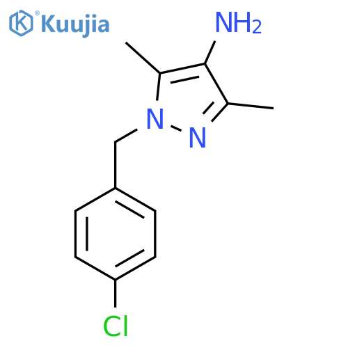 1-(4-chlorophenyl)methyl-3,5-dimethyl-1H-pyrazol-4-amine structure