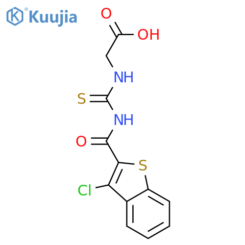 Glycine, N-[[[(3-chlorobenzo[b]thien-2-yl)carbonyl]amino]thioxomethyl]- structure