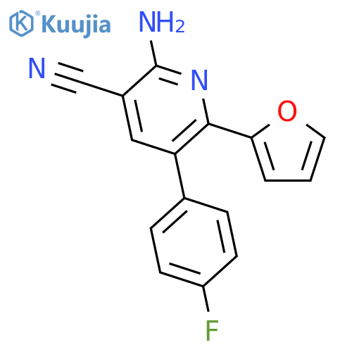 3-Pyridinecarbonitrile, 2-amino-5-(4-fluorophenyl)-6-(2-furanyl)- structure