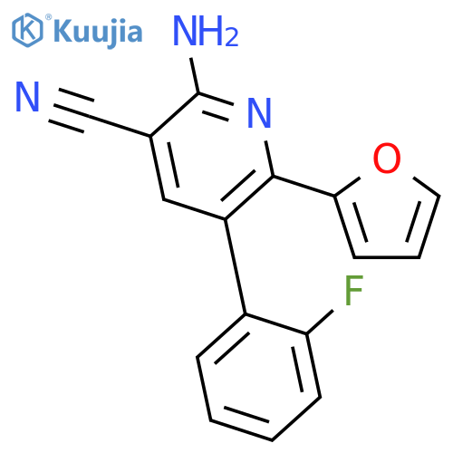 3-Pyridinecarbonitrile, 2-amino-5-(2-fluorophenyl)-6-(2-furanyl)- structure
