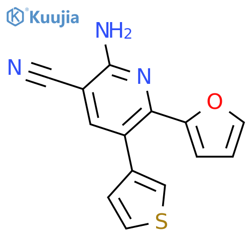 3-PYRIDINECARBONITRILE, 2-AMINO-6-(2-FURANYL)-5-(3-THIENYL)- structure