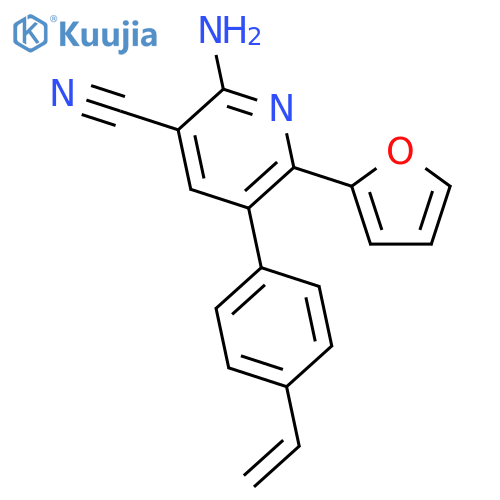 3-Pyridinecarbonitrile, 2-amino-5-(4-ethenylphenyl)-6-(2-furanyl)- structure