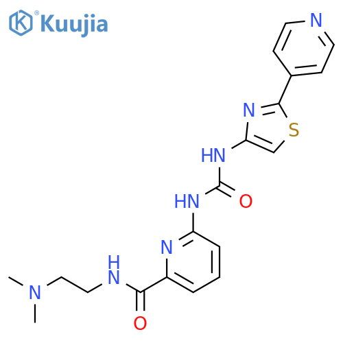 2-PYRIDINECARBOXAMIDE, N-[2-(DIMETHYLAMINO)ETHYL]-6-[[[[2-(4-PYRIDINYL)-4-THIAZOLYL]AMINO]CARBONYL]AMINO]- structure