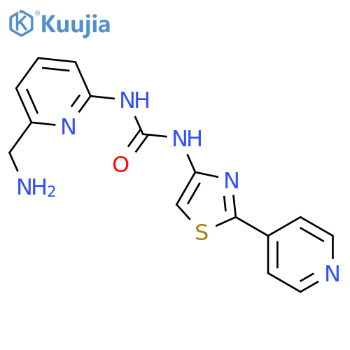 UREA, N-[6-(AMINOMETHYL)-2-PYRIDINYL]-N'-[2-(4-PYRIDINYL)-4-THIAZOLYL]- structure
