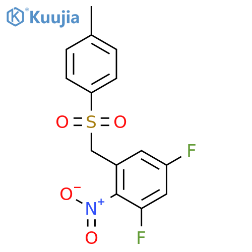 BENZENE, 1,5-DIFLUORO-3-[[(4-METHYLPHENYL)SULFONYL]METHYL]-2-NITRO- structure
