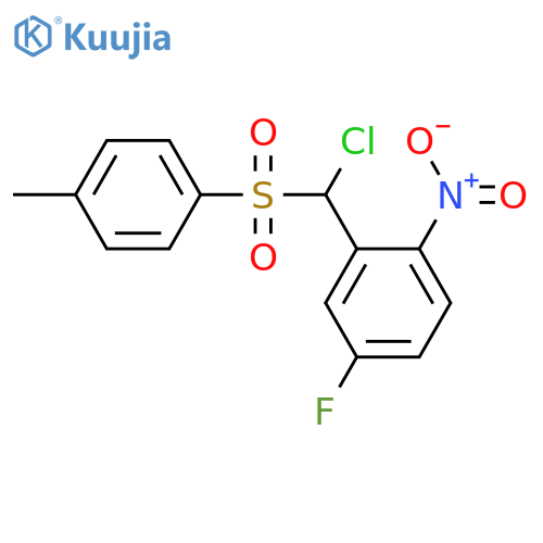 BENZENE, 2-[CHLORO[(4-METHYLPHENYL)SULFONYL]METHYL]-4-FLUORO-1-NITRO- structure