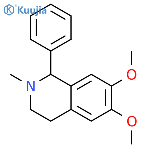 Isoquinoline, 1,2,3,4-tetrahydro-6,7-dimethoxy-2-methyl-1-phenyl- structure