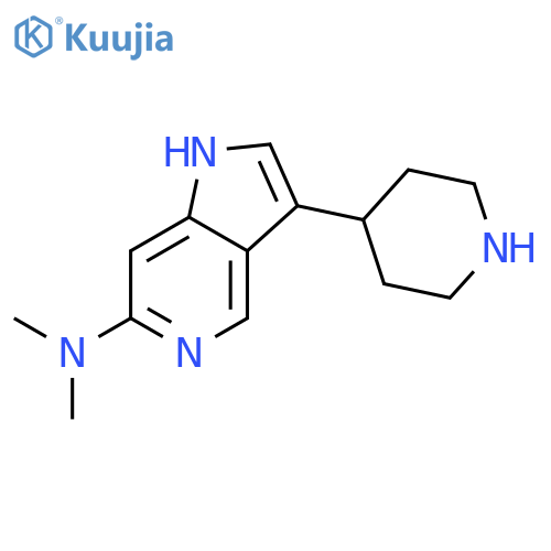 1H-PYRROLO[3,2-C]PYRIDIN-6-AMINE, N,N-DIMETHYL-3-(4-PIPERIDINYL)- structure