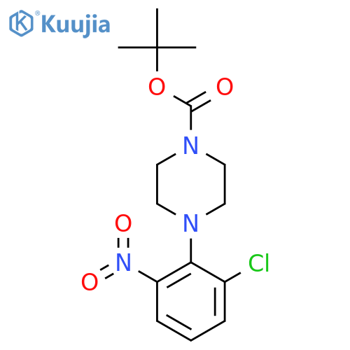 4-(2-chloro-6-nitro-phenyl)-piperazine-1-carboxylic acid tert-butyl ester structure