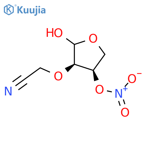 ACETONITRILE, [[(3R,4R)-TETRAHYDRO-2-HYDROXY-4-(NITROOXY)-3-FURANYL]OXY]- structure