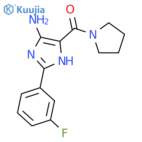 Pyrrolidine, 1-[[5-amino-2-(3-fluorophenyl)-1H-imidazol-4-yl]carbonyl]- structure