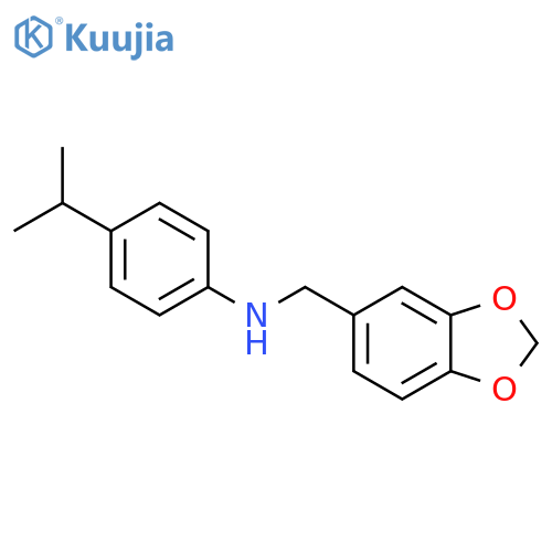 1,3-BENZODIOXOLE-5-METHANAMINE, N-[4-(1-METHYLETHYL)PHENYL]- structure