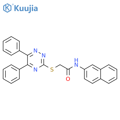 2-((5,6-Diphenyl-1,2,4-triazin-3-yl)thio)-N-(naphthalen-2-yl)acetamide structure